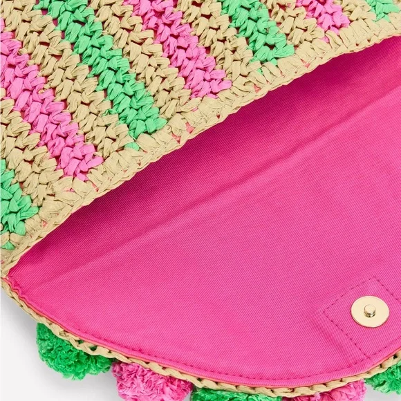 Boden Fringe Raffia Clutch
Pink/Green/Yellow - Picture 4 of 5